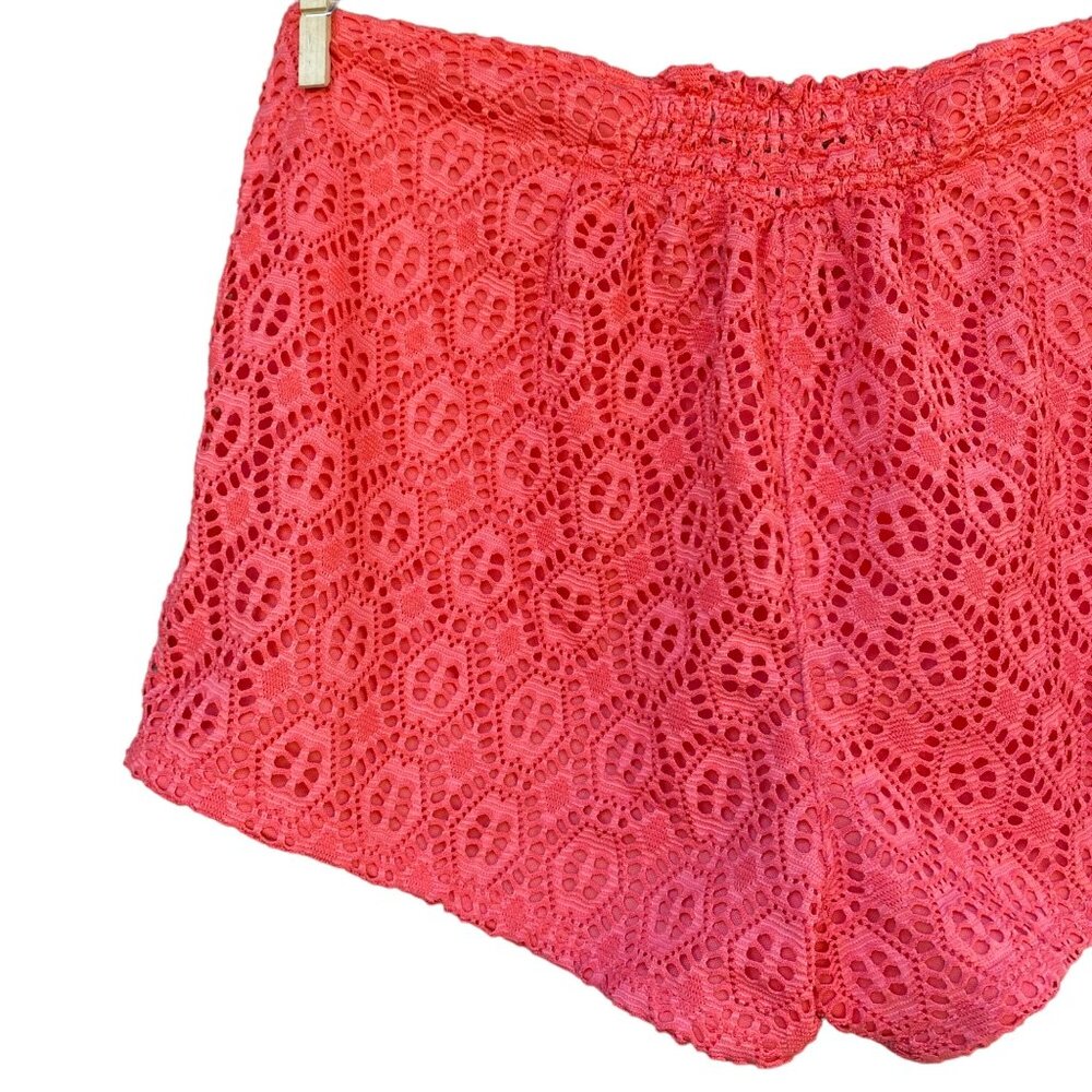 Rewind Coral Lace Shorts With Pockets Crochet Shorts Size M - Picture 7 of 8